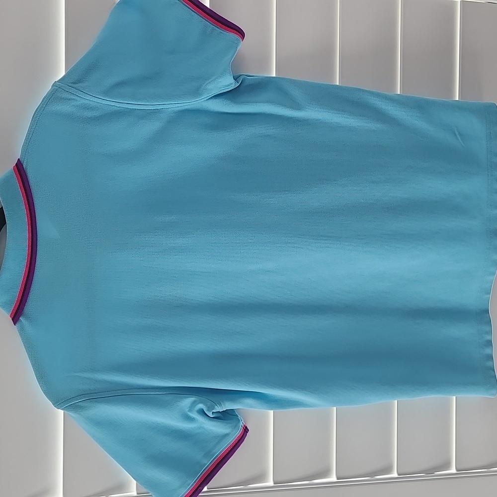 Psycho Bunny Hudson Men's Polo - Sky Blue with Purple & Hot Pink Trim - Picture 5 of 10